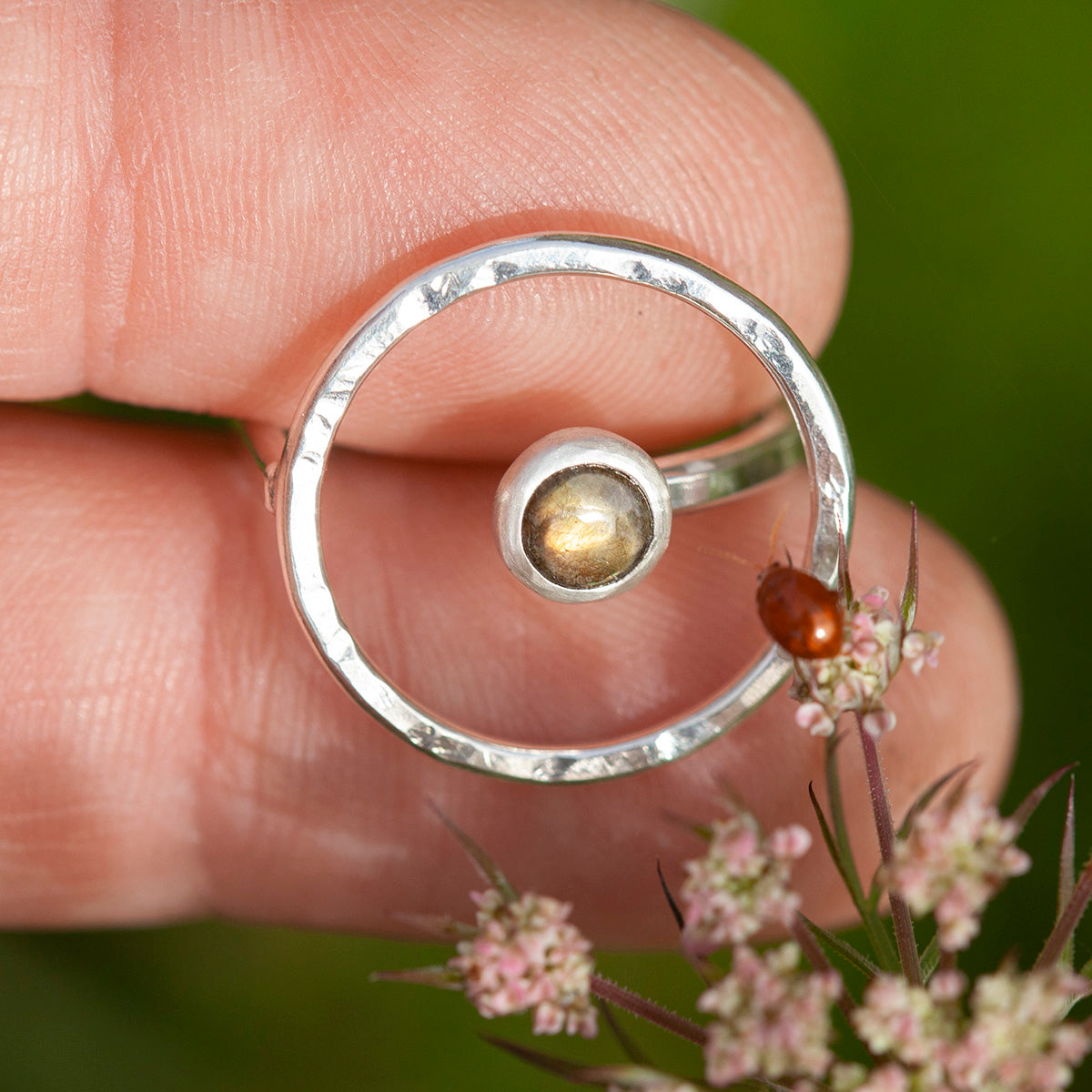 Bague Lua pièce unique #10 • labradorite ~ Taille 53,5 ~ peut être ajustée (prêt à expédier)