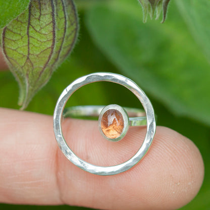 Anillo Lua pieza única #17 • Turmalina ~ Talla 53 ~ se puede ajustar (listo para enviar)
