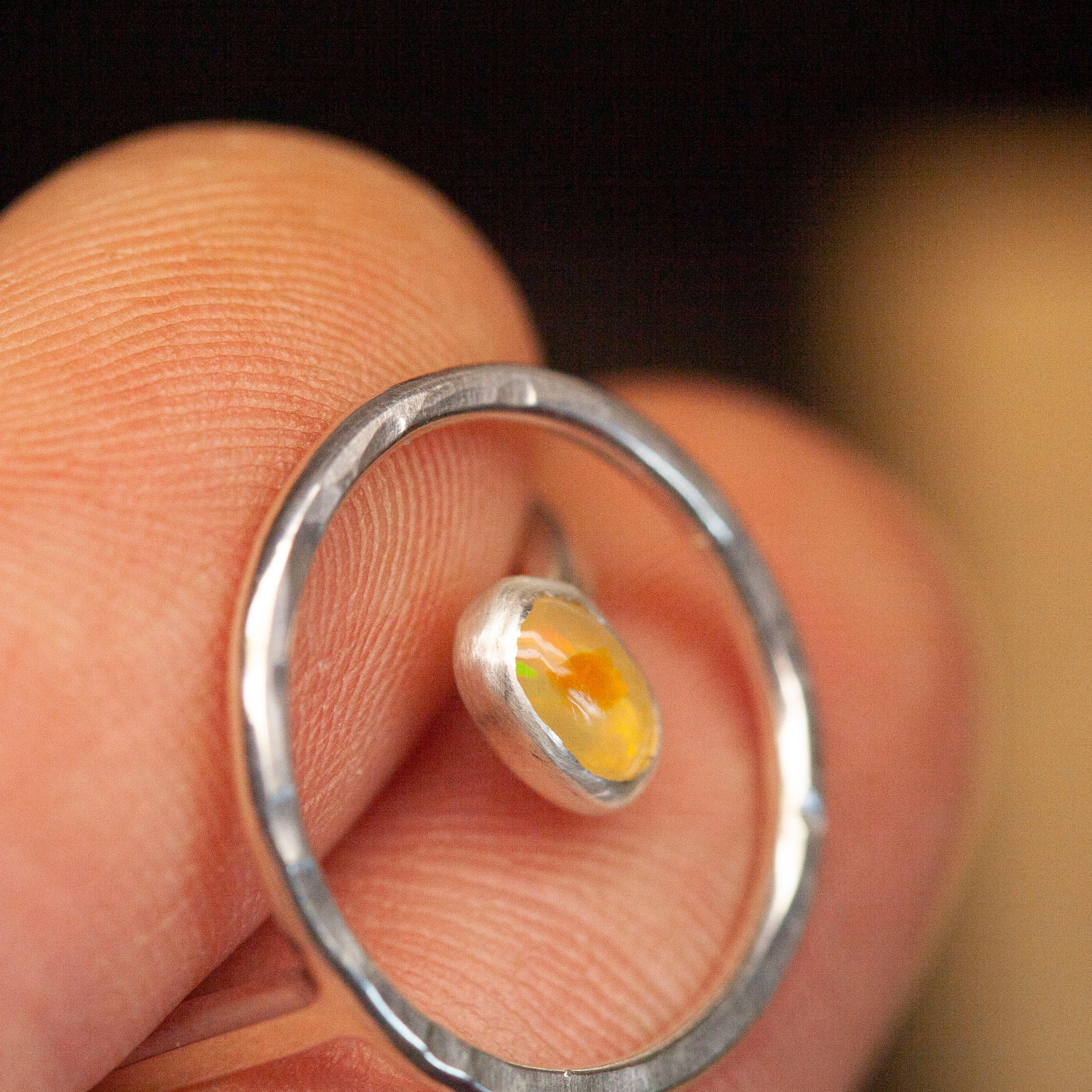 OOAK Lua ring #18 • Opal ~ Size 60 ~ can be adjusted (ready-to-ship)