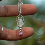 Lade das Bild in den Galerie-Viewer, OOAK Osmose pendant #15 • labradorite &amp; amethyst (ready to ship)
