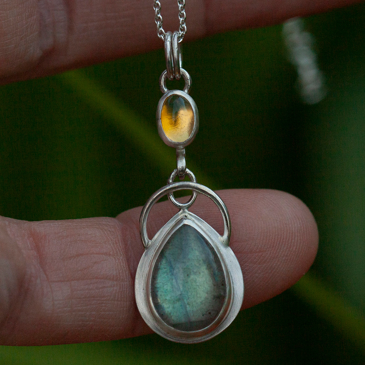 OOAK Osmose pendant #18 • labradorite & opal (ready to ship)