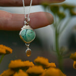 Lade das Bild in den Galerie-Viewer, OOAK Osmose pendant #19 • turquoise &amp; opal (ready to ship)
