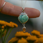 Lade das Bild in den Galerie-Viewer, OOAK Osmose pendant #19 • turquoise &amp; opal (ready to ship)
