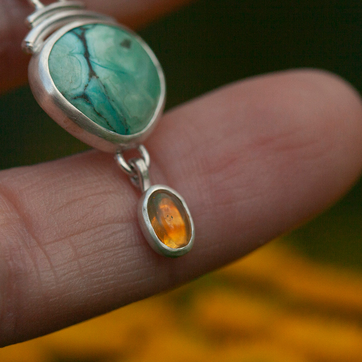 OOAK Osmose pendant #19 • turquoise & opal (ready to ship)