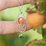 Afbeelding in Gallery-weergave laden, OOAK Osmose pendant #25 • Sunstone &amp; Kyanite (ready to ship)
