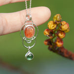 Afbeelding in Gallery-weergave laden, OOAK Osmose pendant #25 • Sunstone &amp; Kyanite (ready to ship)
