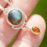 Charger l&#39;image dans la galerie, OOAK Osmose pendant #26 • Labradorite &amp; Opal (ready to ship)
