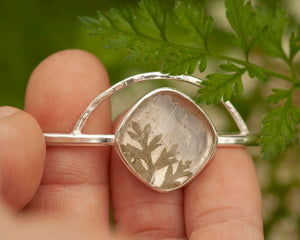 OOAK bracelet with captured plant #1 • rutilated quartz (ready to ship)