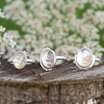 Load image into Gallery viewer, OOAK ring with captured plant #10 • rose quartz • size 53,5 (ready to ship)
