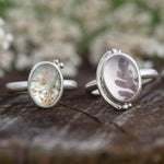 Load image into Gallery viewer, OOAK ring with captured plant #10 • rose quartz • size 53,5 (ready to ship)

