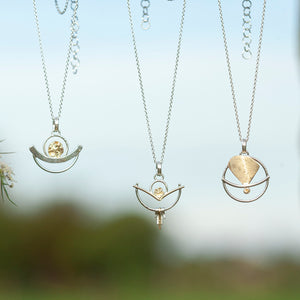 OOAK Silver & solid 18K gold pendant #3 (ready to ship)