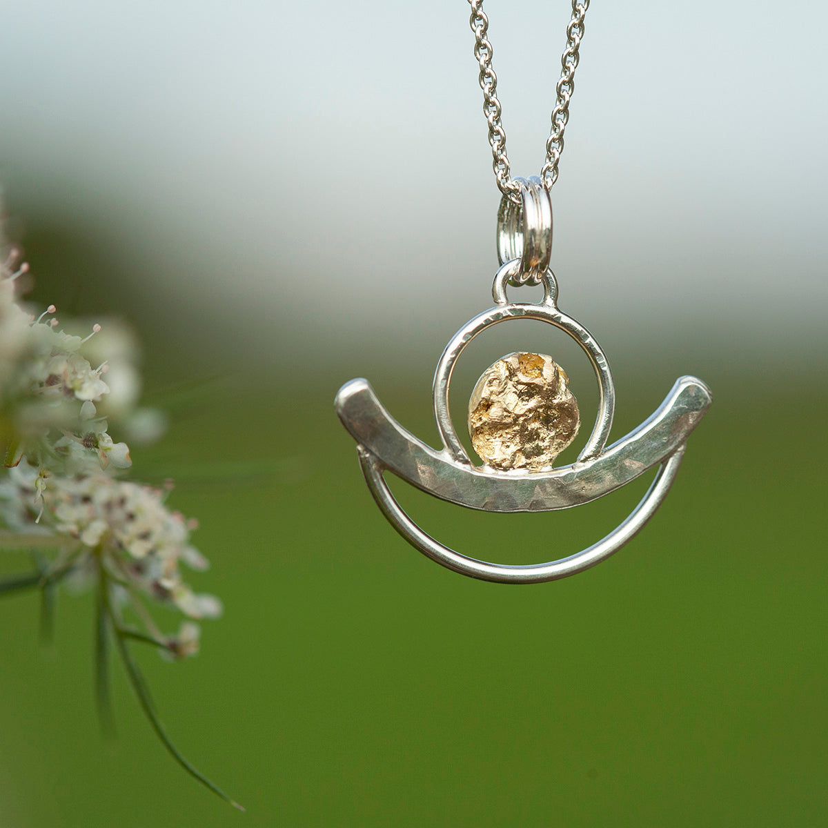 OOAK Silver & solid 18K gold pendant #3 (ready to ship)