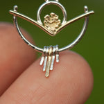 Load image into Gallery viewer, OOAK Silver &amp; solid 18K gold pendant #4 (ready to ship)
