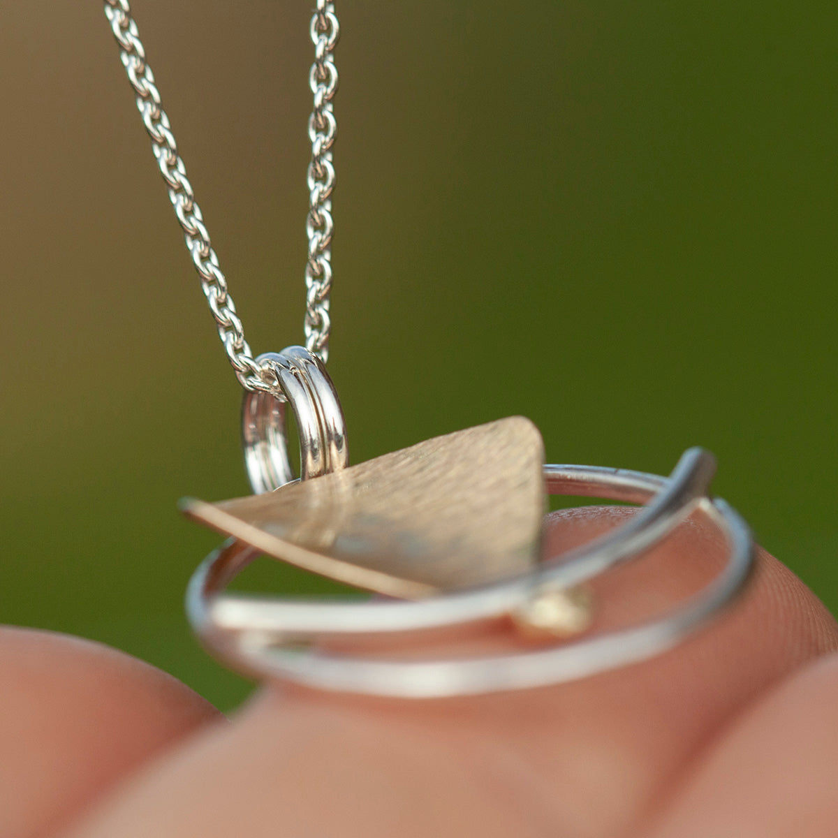 OOAK Silver & solid 18K gold pendant #6 (ready to ship)