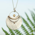 Load image into Gallery viewer, OOAK Silver &amp; solid 18K gold pendant #7 ~ fern imprint (ready to ship)
