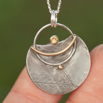 Load image into Gallery viewer, OOAK Silver &amp; solid 18K gold pendant #7 ~ fern imprint (ready to ship)
