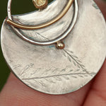 Load image into Gallery viewer, OOAK Silver &amp; solid 18K gold pendant #7 ~ fern imprint (ready to ship)

