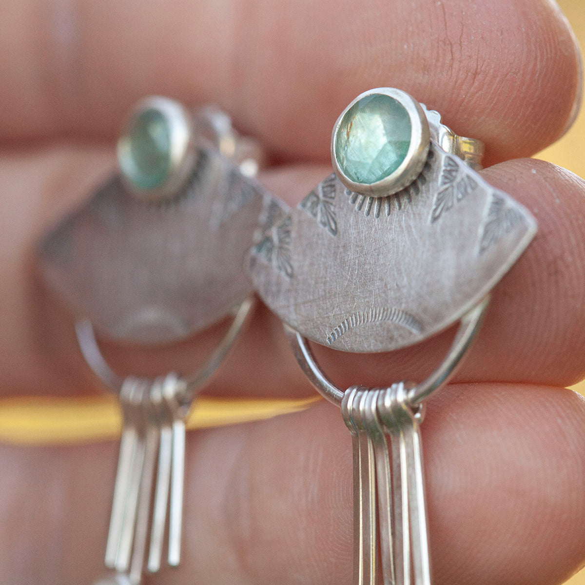 OOAK Aina earrings #11 • Kyanite & White Labradorite (ready to ship)