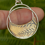 Lade das Bild in den Galerie-Viewer, OOAK • Vegetal Moon pendant #22 • silver &amp; brass (ready-to-ship)
