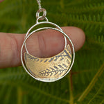 Lade das Bild in den Galerie-Viewer, OOAK • Vegetal Moon pendant #22 • silver &amp; brass (ready-to-ship)
