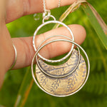 Lade das Bild in den Galerie-Viewer, OOAK • Vegetal Moon pendant #25 • silver &amp; brass (ready-to-ship)
