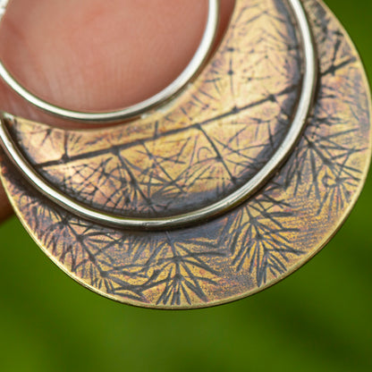 Pieza única • Colgante Vegetal Moon #26 • plata y latón (listo para enviar)