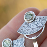 Lade das Bild in den Galerie-Viewer, OOAK Vegetal Elira earrings #12 • Moss Agate (ready to ship)
