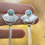 Lade das Bild in den Galerie-Viewer, OOAK Vegetal Elira earrings #14 • Larimar (ready to ship)
