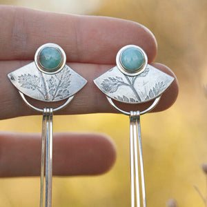 OOAK Vegetal Elira earrings #14 • Larimar (ready to ship)