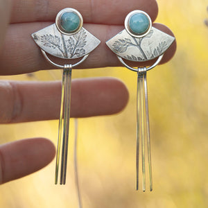 OOAK Vegetal Elira earrings #14 • Larimar (ready to ship)