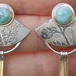 Lade das Bild in den Galerie-Viewer, OOAK Vegetal Elira earrings #14 • Larimar (ready to ship)
