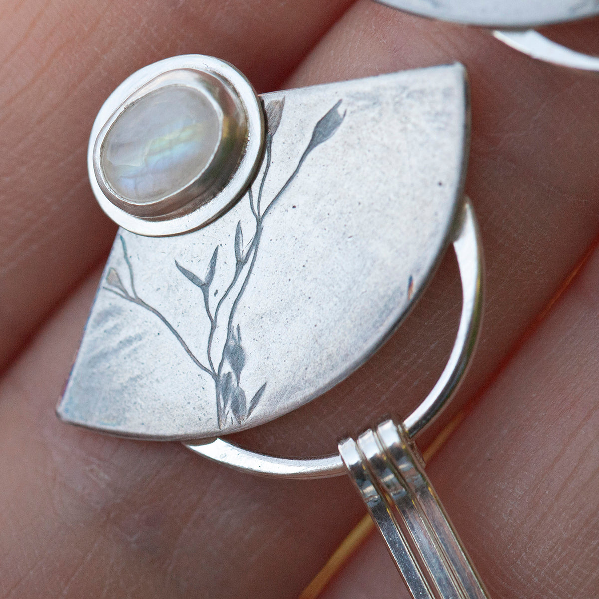 OOAK Vegetal Elira earrings #16 • White Labradorite (ready to ship)