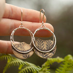 Lade das Bild in den Galerie-Viewer, OOAK • Vegetal Moon earrings #18 • silver &amp; brass (ready-to-ship)
