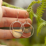 Lade das Bild in den Galerie-Viewer, OOAK • Vegetal Moon earrings #19 • silver &amp; brass (ready-to-ship)
