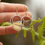 Lade das Bild in den Galerie-Viewer, OOAK • Vegetal Moon earrings #19 • silver &amp; brass (ready-to-ship)
