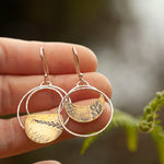 Lade das Bild in den Galerie-Viewer, OOAK • Vegetal Moon earrings #19 • silver &amp; brass (ready-to-ship)
