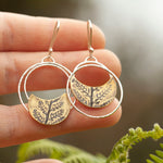 Lade das Bild in den Galerie-Viewer, OOAK • Vegetal Moon earrings #20 • silver &amp; brass (ready-to-ship)
