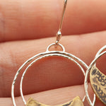 Lade das Bild in den Galerie-Viewer, OOAK • Vegetal Moon earrings #20 • silver &amp; brass (ready-to-ship)
