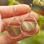 Lade das Bild in den Galerie-Viewer, OOAK • Vegetal Moon earrings #21 • silver &amp; brass (ready-to-ship)
