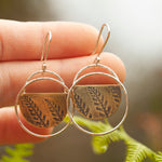 Lade das Bild in den Galerie-Viewer, OOAK • Vegetal Moon earrings #21 • silver &amp; brass (ready-to-ship)
