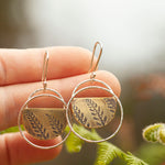 Lade das Bild in den Galerie-Viewer, OOAK • Vegetal Moon earrings #21 • silver &amp; brass (ready-to-ship)
