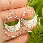 Lade das Bild in den Galerie-Viewer, OOAK • Vegetal Moon earrings #22 • sterling silver (ready-to-ship)
