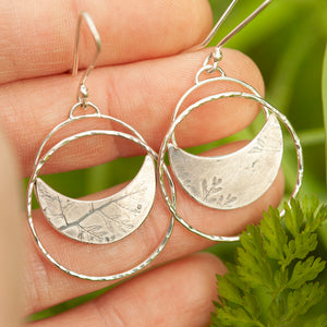 OOAK • Vegetal Moon earrings #22 • sterling silver (ready-to-ship)