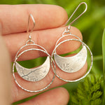 Lade das Bild in den Galerie-Viewer, OOAK • Vegetal Moon earrings #22 • sterling silver (ready-to-ship)
