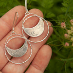 Lade das Bild in den Galerie-Viewer, OOAK • Vegetal Moon earrings #22 • sterling silver (ready-to-ship)
