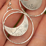 Lade das Bild in den Galerie-Viewer, OOAK • Vegetal Moon earrings #22 • sterling silver (ready-to-ship)
