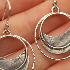 OOAK • Vegetal Moon earrings #24 • sterling silver (ready-to-ship)