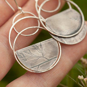 OOAK • Vegetal Moon earrings #25 • sterling silver (ready-to-ship)