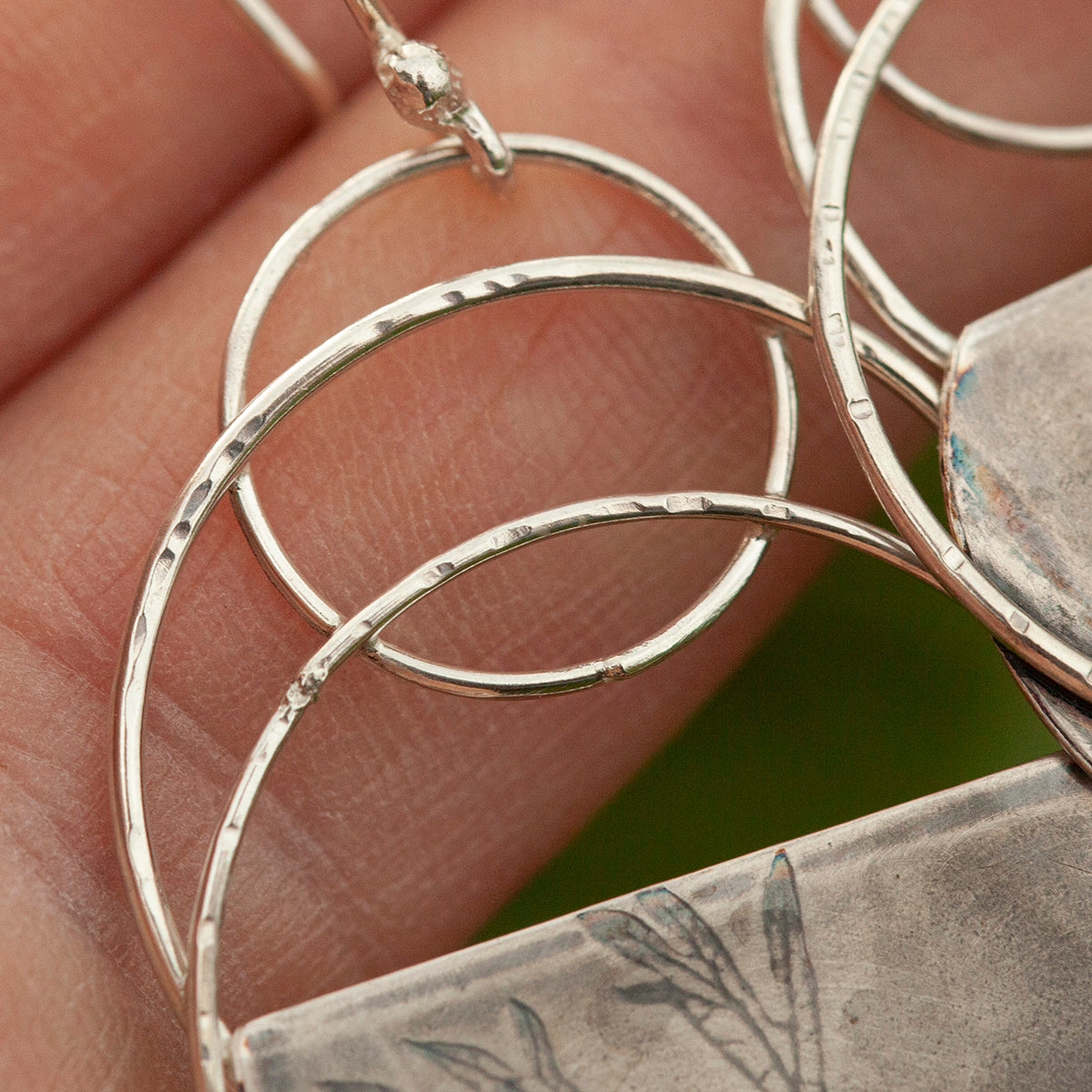 OOAK • Vegetal Moon earrings #25 • sterling silver (ready-to-ship)