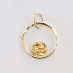 Load image into Gallery viewer, OOAK Moon Halo pendant in solid 18k yellow gold (ready-to-ship)

